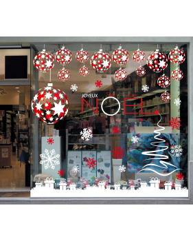 photo-sticker-frises-boules-sapin-etoiles-rouges-blanches-cristaux-cadeaux-blancs-texte-joyeux-noel-festif-decoration-vitrine-vitrophanie-electrostatique-sans-colle-reutilisable-DECO-VITRES
