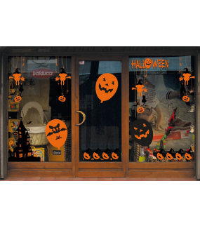 Sticker-halloween-ballon-chauve-souris-31-octobre-vitrophanie-décoration-vitrine-halloween-électrostatique-sans-colle-repositionnable-réutilisable-DECO-VITRES