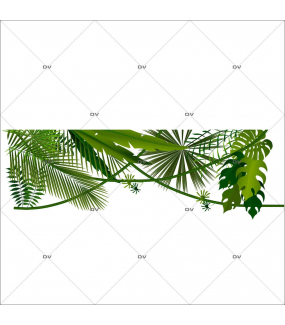 Sticker-frise-de-plantes-et-feuillages-exotiques-paysage-forêt-tropicale-été-vitrophanie-décoration-vitrine-estivale-électrostatique-sans-colle-repositionnable-réutilisable-DECO-VITRES