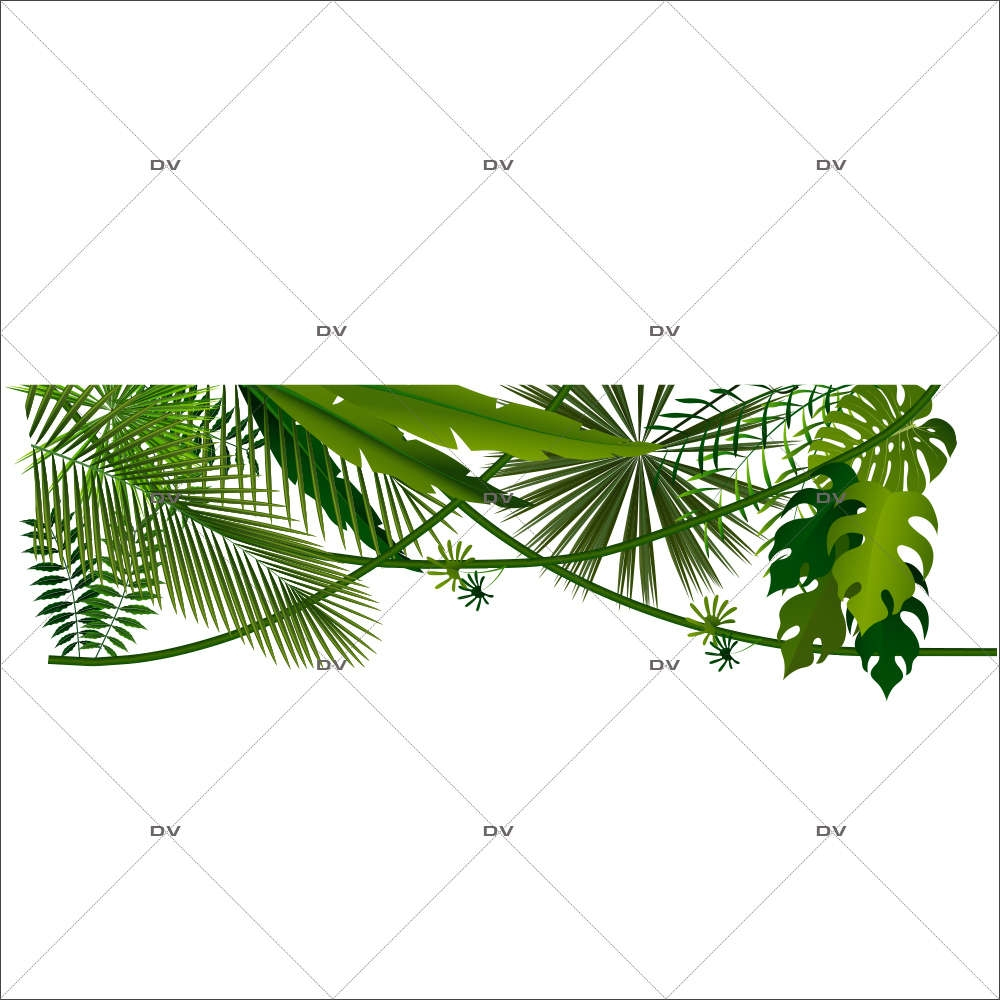 Sticker-frise-de-plantes-et-feuillages-exotiques-paysage-forêt-tropicale-été-vitrophanie-décoration-vitrine-estivale-électrostatique-sans-colle-repositionnable-réutilisable-DECO-VITRES