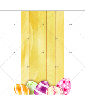 PAQ172 - Sticker palissade frise d'oeufs de Pâques