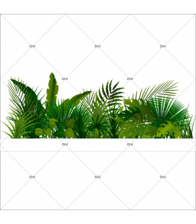 Sticker-frise-de-plantes-et-feuillages-exotiques-paysage-forêt-tropicale-été-vitrophanie-décoration-vitrine-estivale-électrostatique-sans-colle-repositionnable-réutilisable-DECO-VITRES