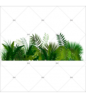 Sticker-frise-de-plantes-et-feuillages-exotiques-paysage-forêt-tropicale-été-vitrophanie-décoration-vitrine-estivale-électrostatique-sans-colle-repositionnable-réutilisable-DECO-VITRES
