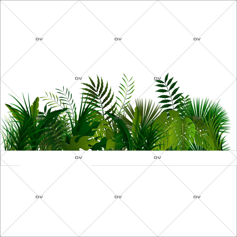 HERB8D - Sticker angle plantes exotiques - DECO-VITRES - Sticker