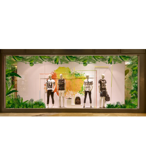 Sticker-frise-de-plantes-et-feuillages-exotiques-paysage-forêt-tropicale-été-vitrophanie-décoration-vitrine-estivale-électrostatique-sans-colle-repositionnable-réutilisable-DECO-VITRES