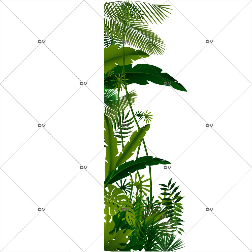 Sticker-angle-de-plantes-et-feuillages-exotiques-paysage-forêt-tropicale-été-vitrophanie-décoration-vitrine-estivale-électrostatique-sans-colle-repositionnable-réutilisable-DECO-VITRES