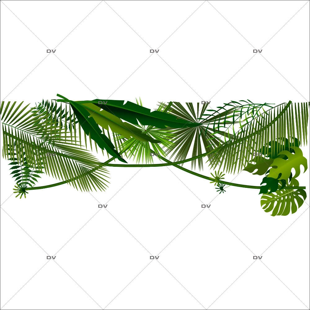 Sticker-frise-de-plantes-et-feuillages-exotiques-paysage-forêt-tropicale-été-vitrophanie-décoration-vitrine-estivale-électrostatique-sans-colle-repositionnable-réutilisable-DECO-VITRES