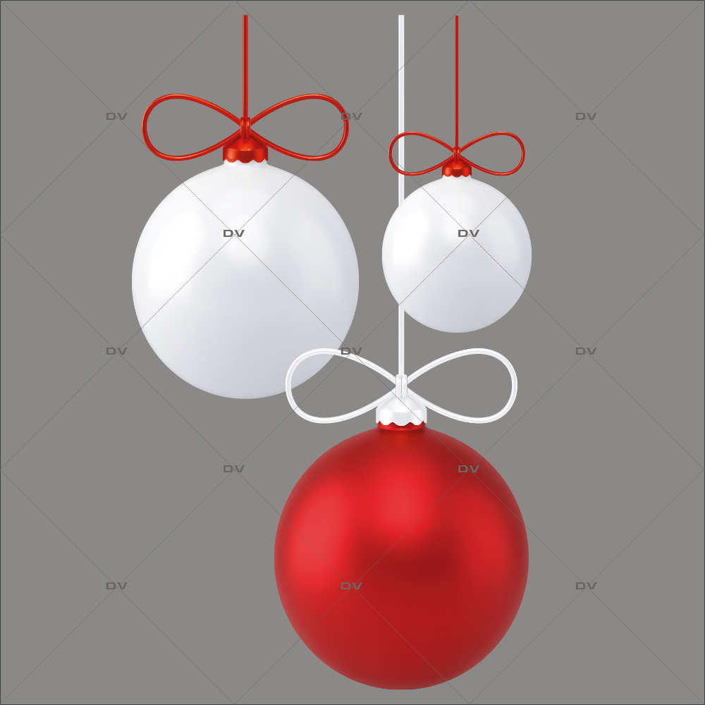 FB67 - Sticker suspensions boules blanches et rouge