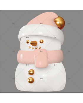 BN14 - Sticker bonhomme de neige pink delight
