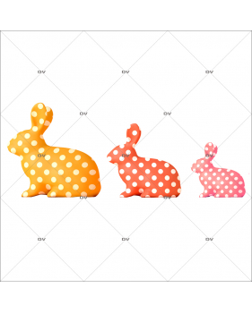 PAQ184 - Sticker frise de lapins à pois