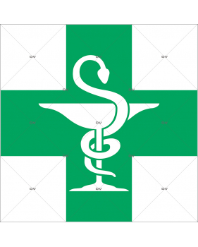 PHM4 - Sticker croix caducée pharmacie