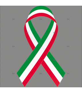 Sticker électrostatique label ruban drapeau italien