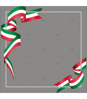 ITA6 - Sticker cadre ruban drapeau italien personnalisable