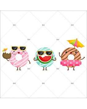 BL68 - Sticker frise de donuts estivaux