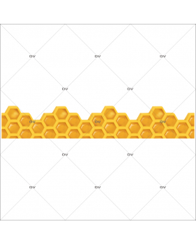 MIEL10 - Sticker frise de rayons de miel géante