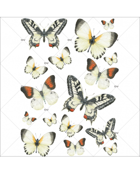 PAP22 - Sticker papillons aquarelle