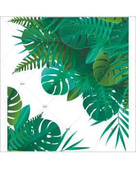 EXO11 - Sticker angles de feuilles exotiques