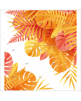 EXO9 - Sticker angles de feuilles exotiques flashy