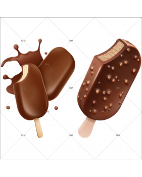 GLAC6 - Sticker batonnets glace chocolat