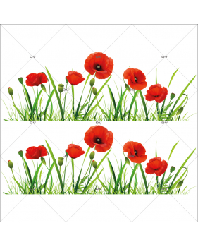 COQ11 - Sticker frises de coquelicots