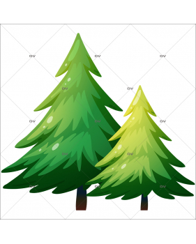 SP65 - Sticker sapins verts