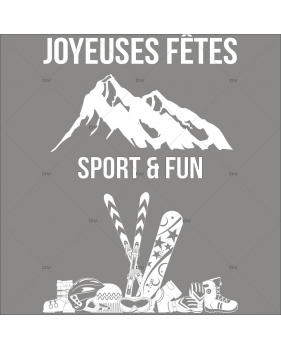 SKI3 - Sticker Joyeuses Fêtes sports d'hiver