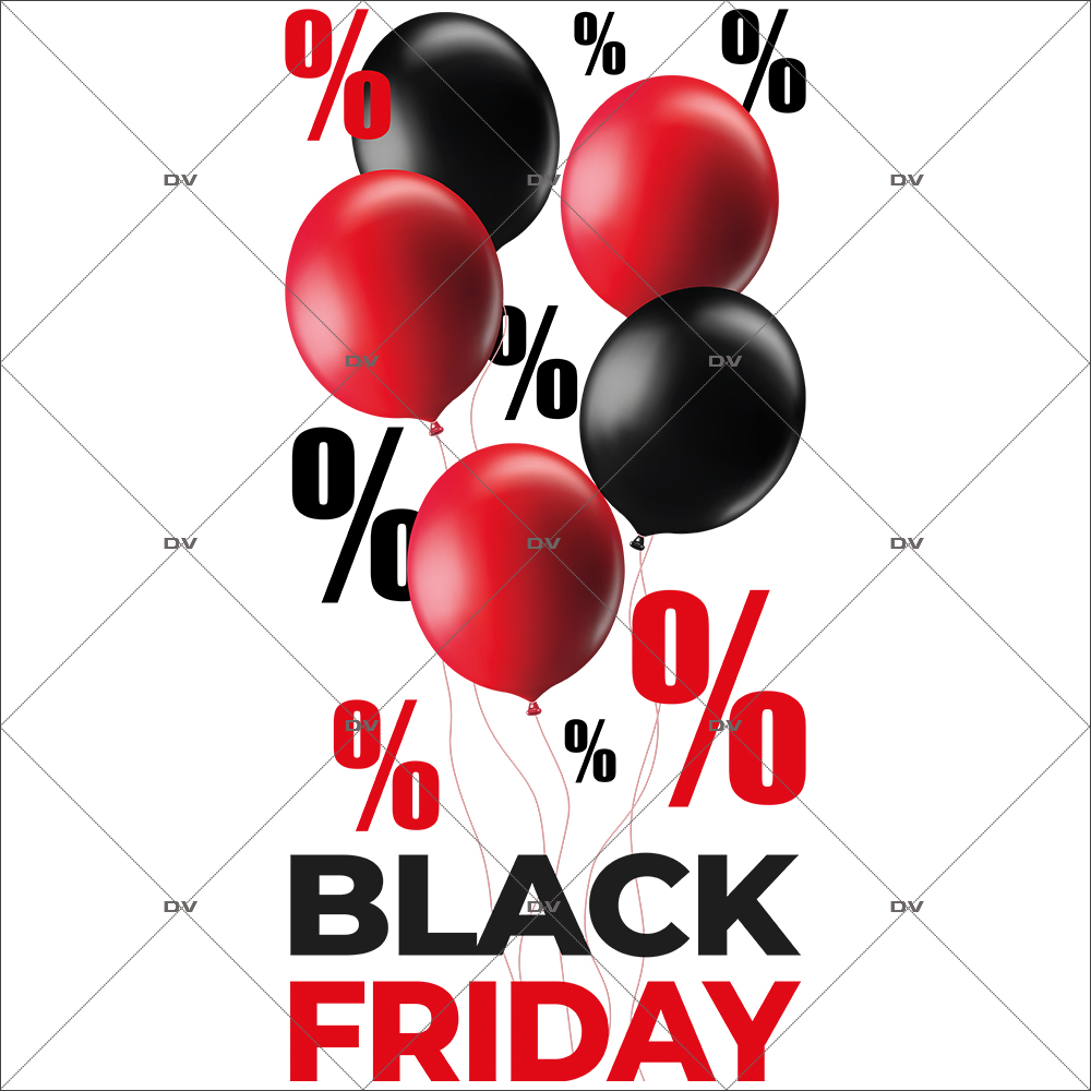 sticker-ballons-black-friday-pourcentages-rouge-noir-electrostatique-sans-colle-decoration-vitrine-DECO-VITRES