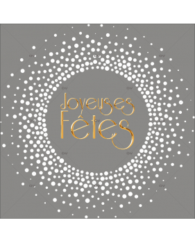 CR21 - Sticker couronne Joyeuses Fêtes doré dégradé flocons