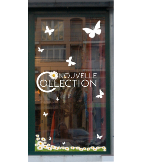 Sticker-nouvelle-collection-pâquerette-printemps-vitrophanie-décoration-vitrine-promotionnelle-électrostatique-sans-colle-repositionnable-réutilisable-DECO-VITRES