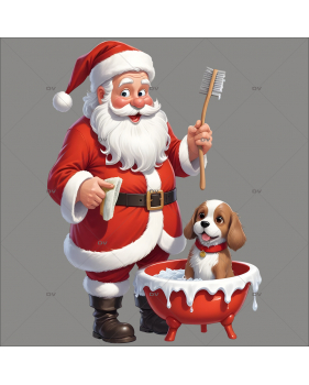 PN52 - Sticker Père Noël toilettage