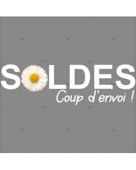 SOLD51 - Sticker pâquerette soldes coup d'envoi blanc