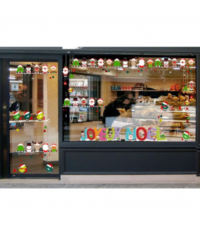 Sticker-frise-étagères-de-noël-sapin-père-noël-lutin-renne-cristaux-vitrophanie-décoration-vitrine-noël-électrostatique-sans-colle-repositionnable-réutilisable-DECO-VITRES