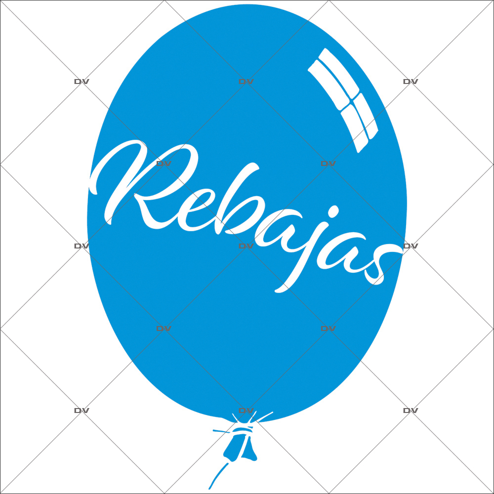 pegatina-globo--azul-rebajas-electrostatica-sin-adhesivo-DECO-VITRES-SOLD1BES