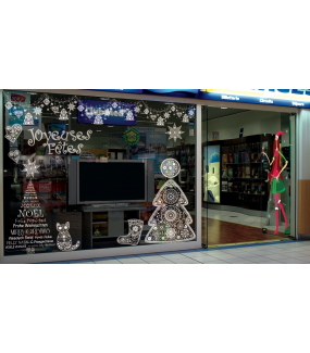 Sticker-chat-gant-coeur-étoile-noël-russe-blanc-vitrophanie-décoration-vitrine-noël-électrostatique-sans-colle-repositionnable-réutilisable-DECO-VITRES