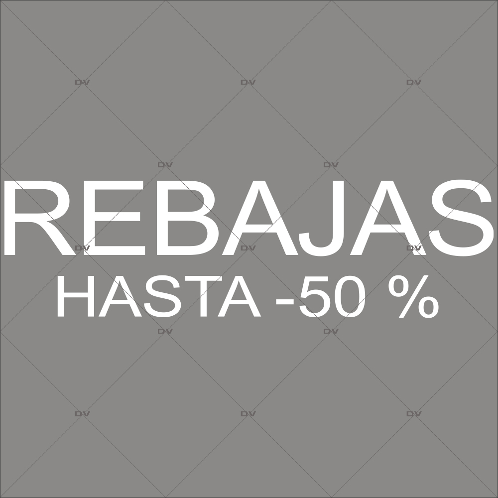 pegatina-rebajas-hasta-50-%-blanco-electrostatica-sin-adhesivo-DECO-VITRES-SOLD48ES