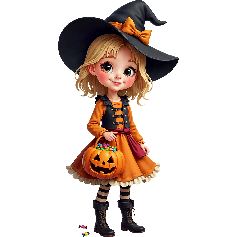 sticker-fillette-halloween-citrouille-trick-or-treat-electrostatique-sans-colle-DECO-VITRES-HALL106G