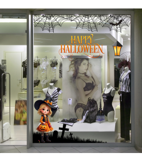 photo-stickers-vitrine-halloween-happy-fillette-lanterne-toiles-araignees-noires-electrostatique-sans-colle-DECO-VITRES