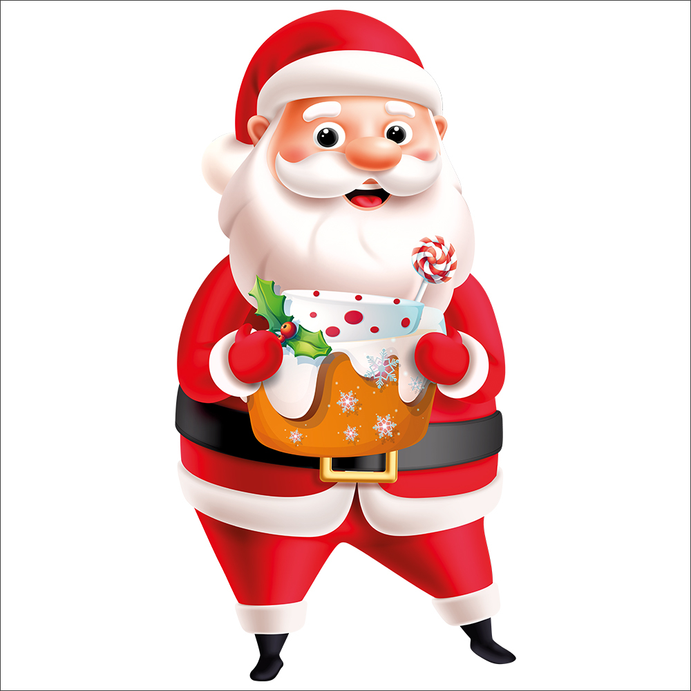 sticker-pere-noel-gateau-electrostatique-sans-colle-DECO-VITRES-PN75G