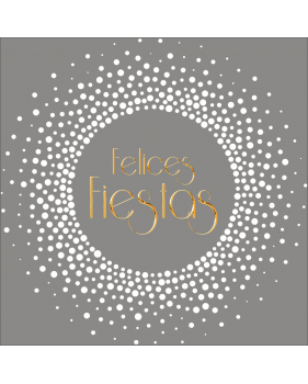 Pegatina corona degradado de copos dorada Felices Fiestas electrostática DECO-VITRES
