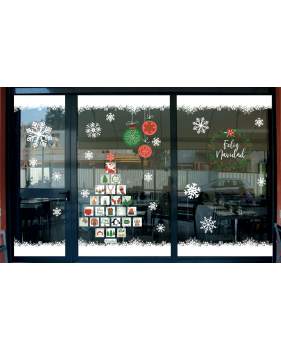 foto-escaparate-decoracion-navidad-pegatina-corona-Feliz-Navidad-rojo-verde--electrostática-DECO-VITRES