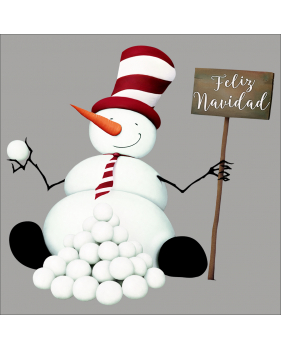 Pegatina muñeco de nieve cartel Feliz Navidad electrostática para escaparates