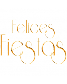 Pegatina texto chic Felices Fiestas dorado electrostática para escaparates DECO-VITRES