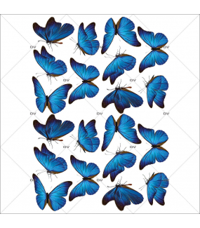 Sticker-papillons-bleus-insectes-printemps-animaux-été-vitrophanie-décoration-vitrine-printanière-estivale-électrostatique-sans-colle-repositionnable-réutilisable-DECO-VITRES