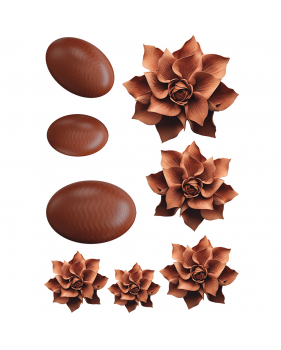 PAQ207 - Sticker fleurs et oeufs choco chic