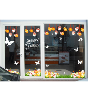 Sticker-papillons-blancs-insectes-printemps-animaux-été-vitrophanie-décoration-vitrine-printanière-estivale-électrostatique-sans-colle-repositionnable-réutilisable-DECO-VITRES