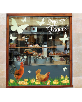 Sticker-texte-joyeuses-pâques-blanc-vitrophanie-décoration-vitrine-pâques-printanière-électrostatique-sans-colle-repositionnable-réutilisable-DECO-VITRES