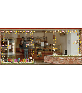 Sticker-frises-étagères-oeufs-lapin-pâquerette-poussin-vitrophanie-décoration-vitrine-pâques-printanière-électrostatique-sans-colle-repositionnable-réutilisable-DECO-VITRES