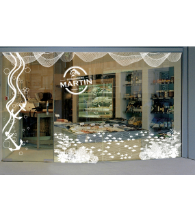 Sticker-frises-filets-de-pêche-blancs-vitrophanie-décoration-vitrine-poissonnerie-restaurant-électrostatique-sans-colle-repositionnable-réutilisable-DECO-VITRES