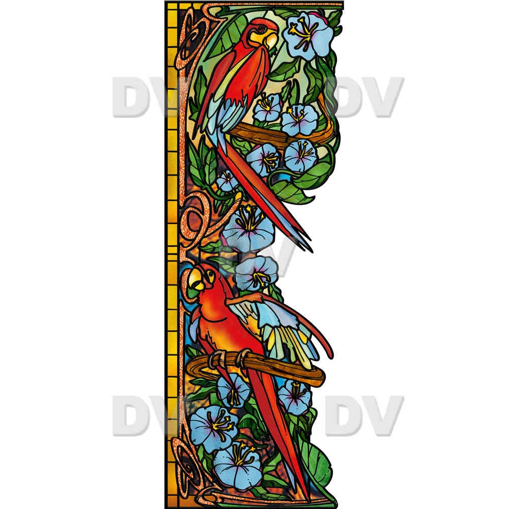 Sticker-perroquets-aras-fleurs-exotique-oiseaux-animaux-paysage-nature-tropical-vitrophanie-électrostatique-sans-colle-repositionnable-réutilisable-ou-adhésif-décoration-fenêtres-vitres-DECO-VITRES