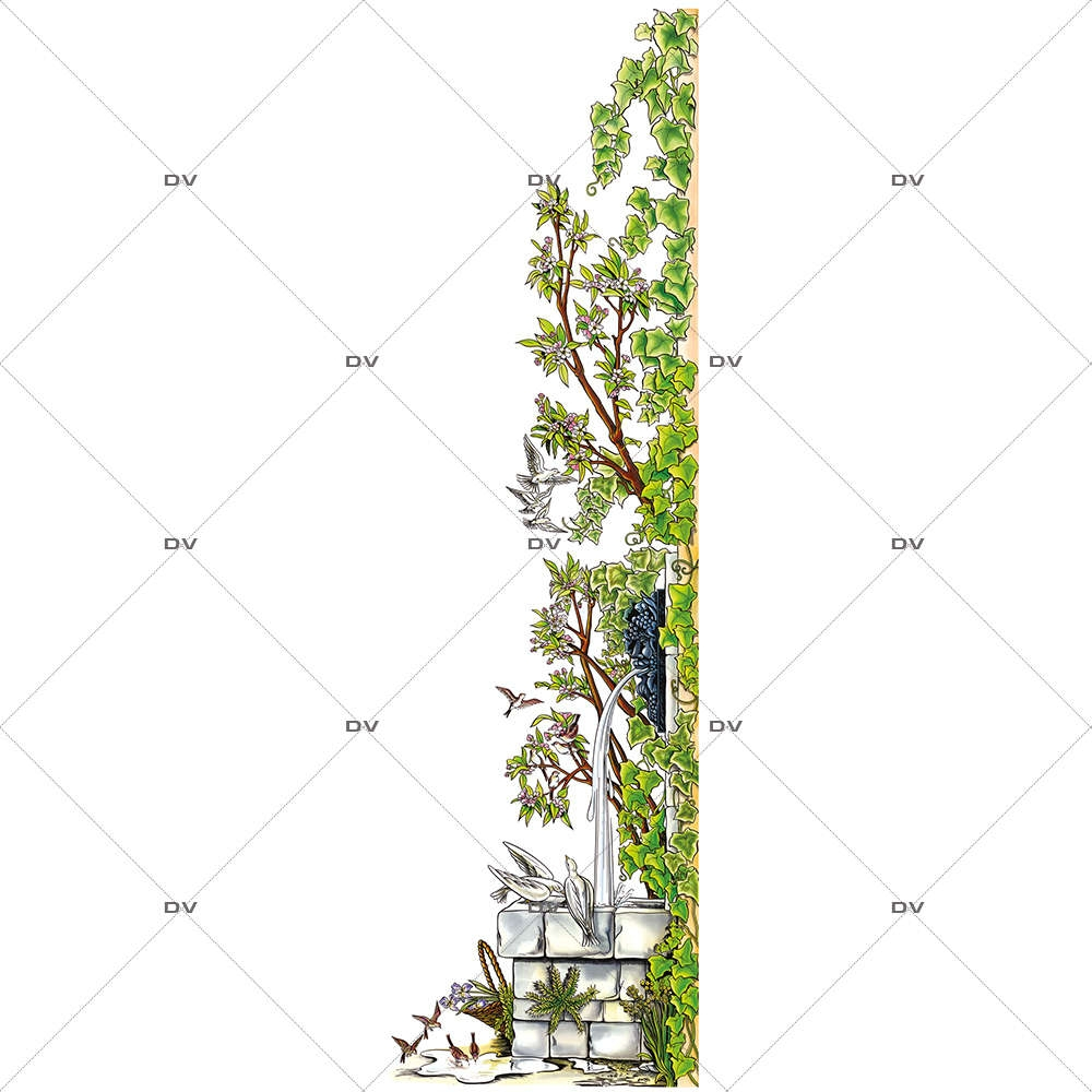 Sticker-fontaine-lierre-fleurs-moineaux-colombes-oiseaux-paysage-printemps-été-vitrophanie-décoration-vitrine-estivale-printanière-électrostatique-sans-colle-repositionnable-réutilisable-DECO-VITRES Sticker-fontaine-lierre-fleurs-moineaux-colombes-oiseaux-paysage-printemps-été-vitrophanie-décoration-vitrine-estivale-printanière-électrostatique-sans-colle-repositionnable-réutilisable-DECO-VITRES